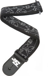 Guitar strap Planet waves Courroies - Joe Satriani Woven Silver Sketches