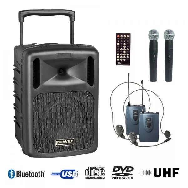 Portable pa system Power acoustics BE 9610 UHF PT ABS