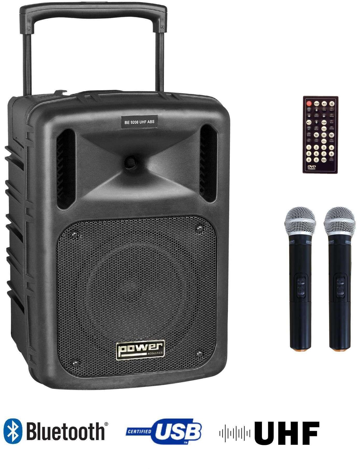 Portable pa system Power acoustics BE 9208 UHF ABS
