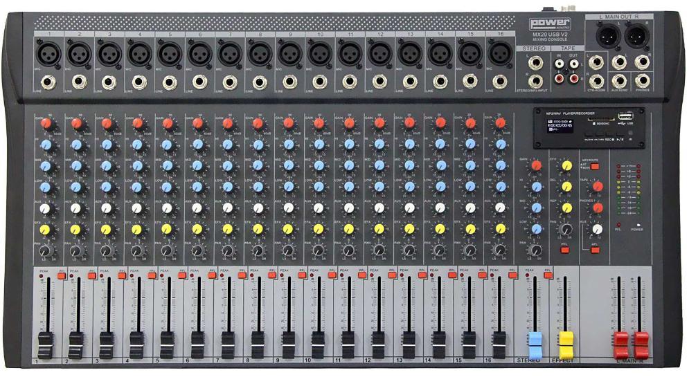 Analog mixing desk Power acoustics MX20 USB V2
