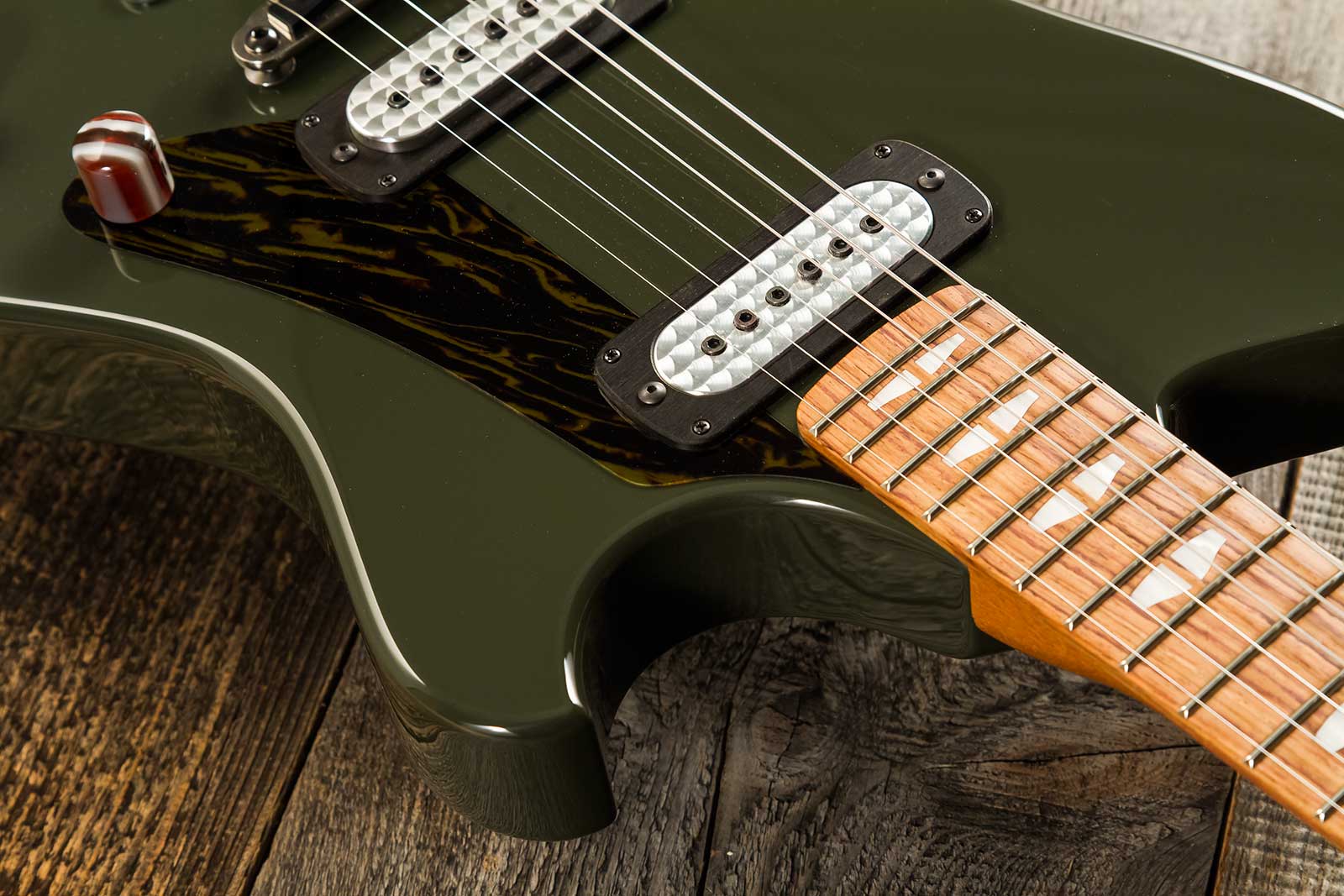 Powers Electric A-type 2s Ff42 Ht Mn #a494 - Black Olive - Retro rock electric guitar - Variation 4
