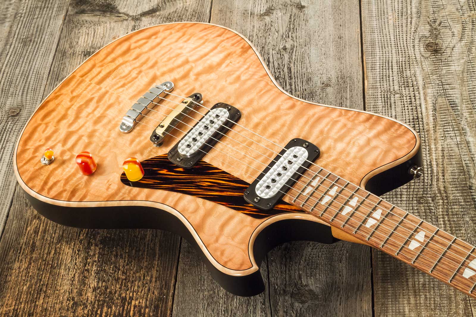 Powers Electric A-type 2s Ff42 Ht Mn #a504 - Pale Ale - Retro rock electric guitar - Variation 2