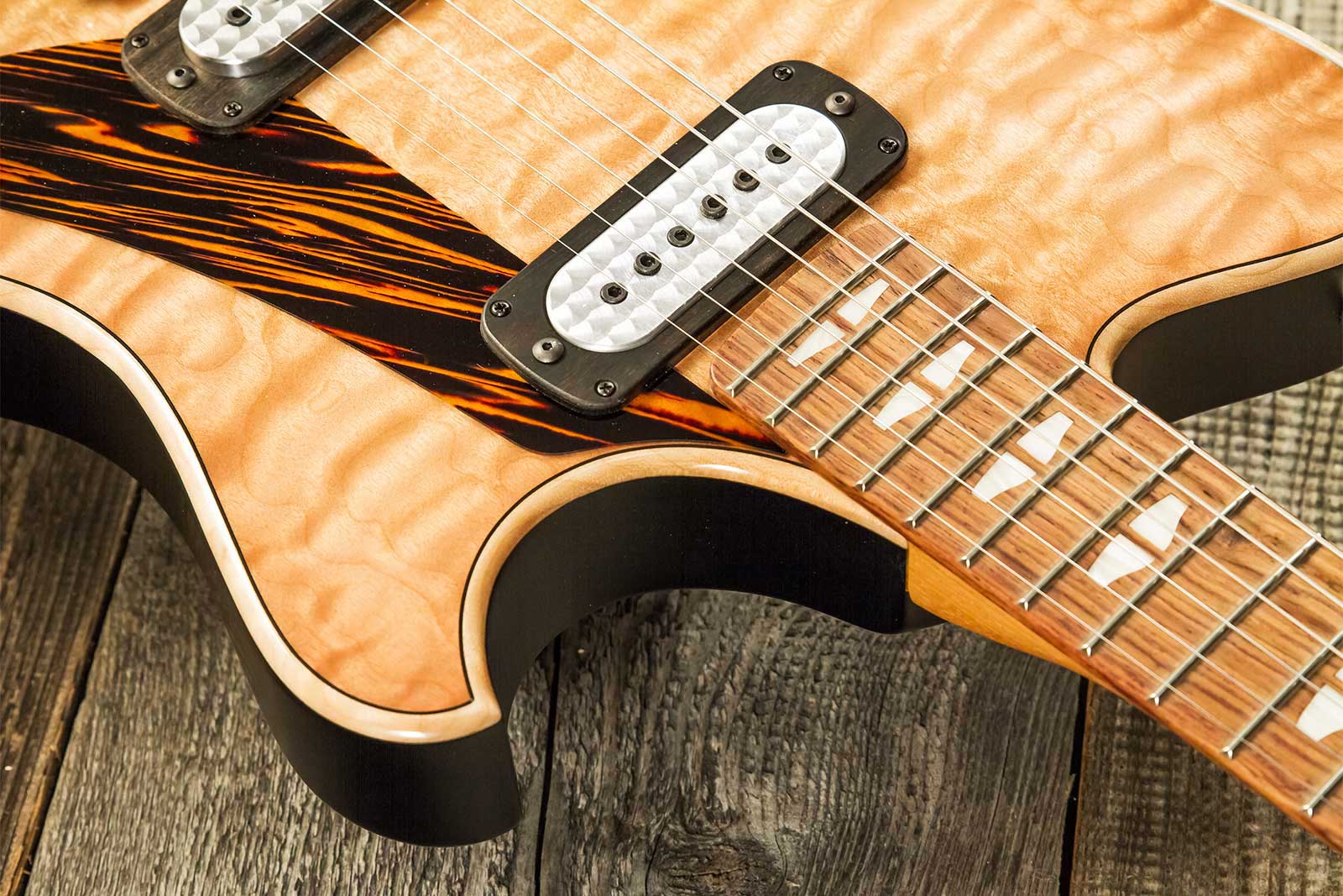 Powers Electric A-type 2s Ff42 Ht Mn #a504 - Pale Ale - Retro rock electric guitar - Variation 4