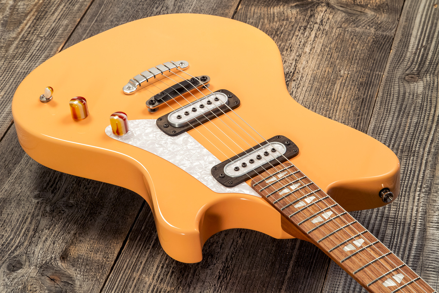 Powers Electric A-type 2s Pf42 Ht Mn #a428 - Creamsicle - Retro rock electric guitar - Variation 2