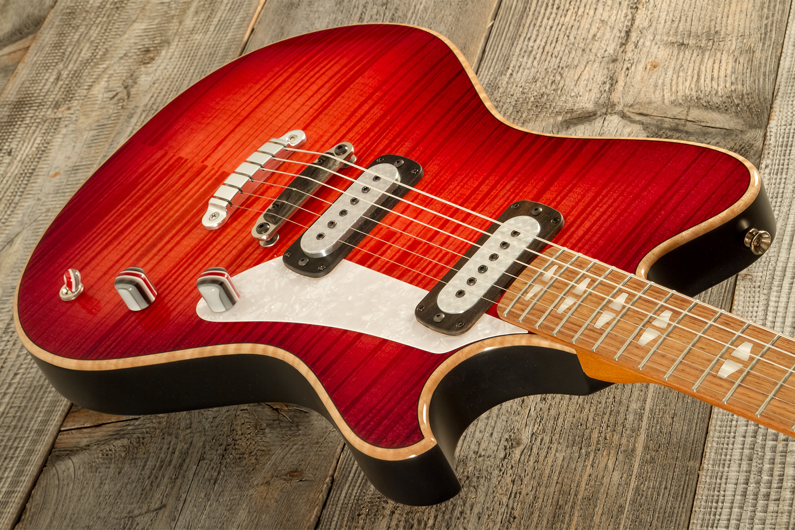 Powers Electric A-type Hardtail 2s Ff42 Ht Rw #a420 - Cosmo Red - Retro rock electric guitar - Variation 2