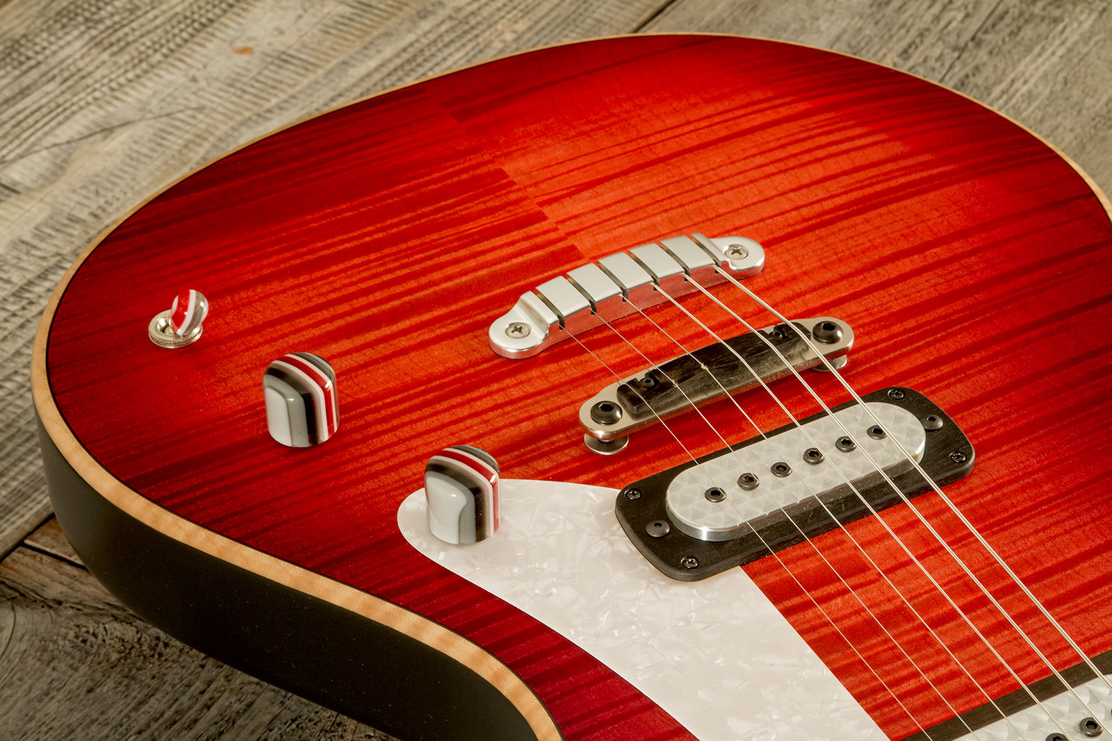 Powers Electric A-type Hardtail 2s Ff42 Ht Rw #a420 - Cosmo Red - Retro rock electric guitar - Variation 3
