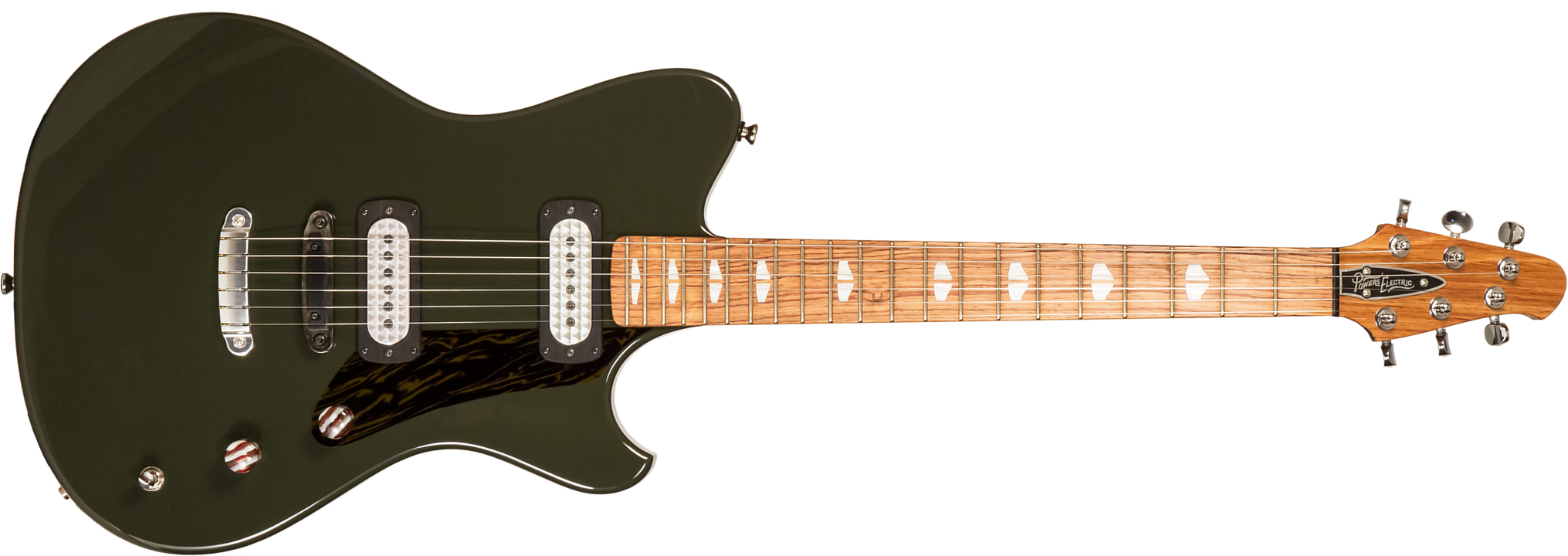 Powers Electric A-type 2s Ff42 Ht Mn #a494 - Black Olive - Retro rock electric guitar - Main picture