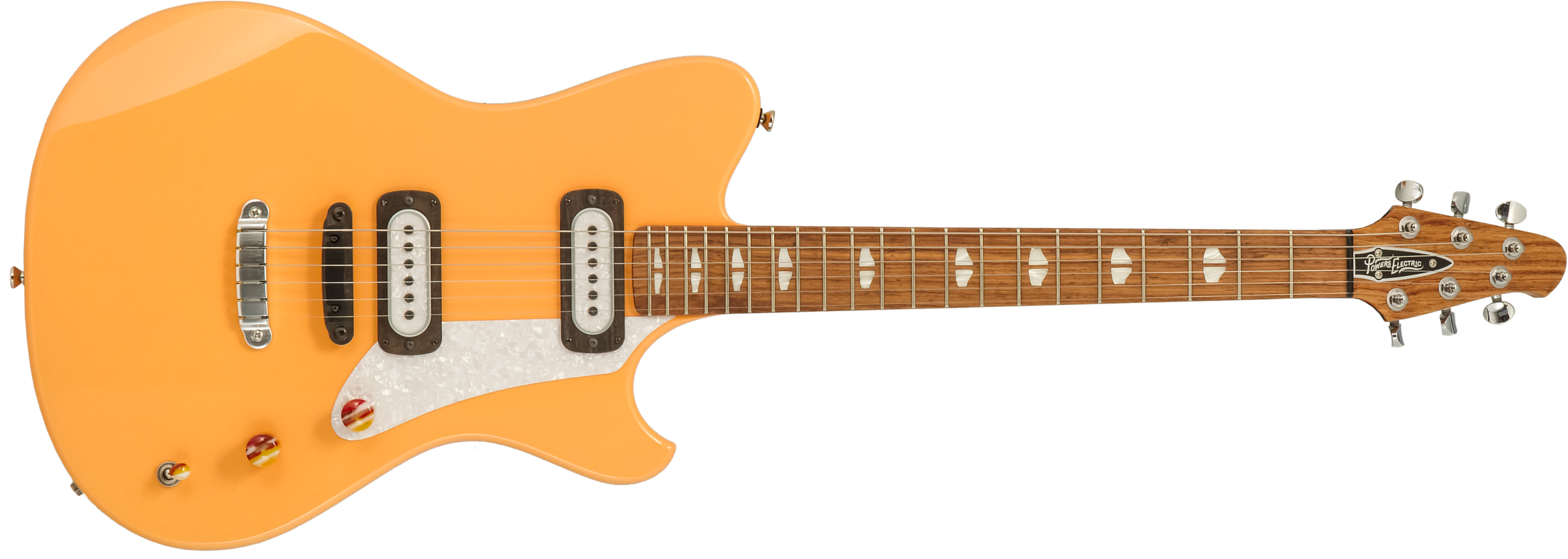Powers Electric A-type 2s Pf42 Ht Mn #a428 - Creamsicle - Retro rock electric guitar - Main picture
