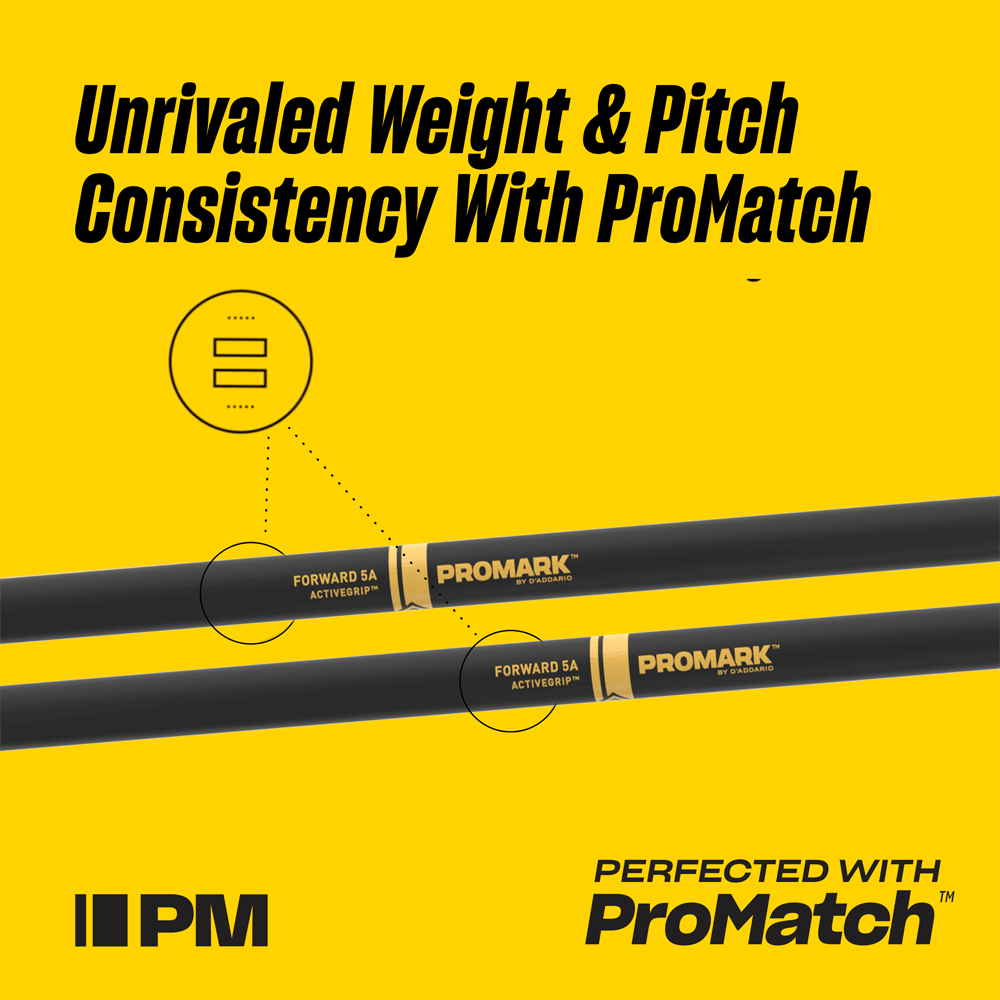 Pro Mark R5abag Rebound 5ab Activegrip Hickory Drumstick, Acorn Wood Tip - Drum stick - Variation 3