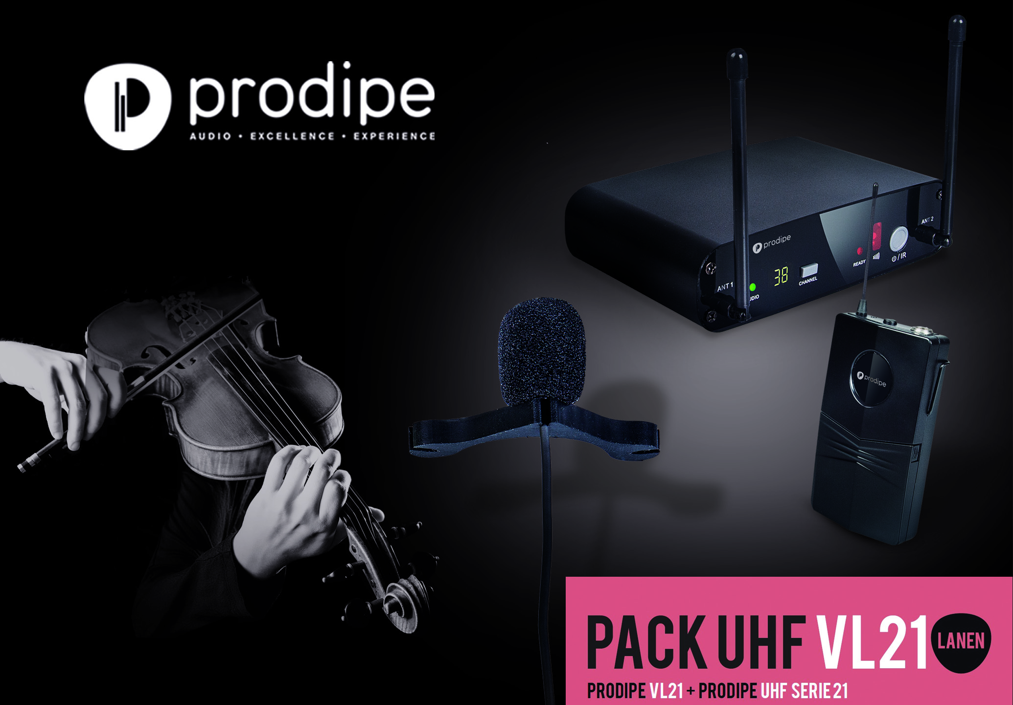 Prodipe Pack Uhf Vl21 Violons & Altos - Wireless microphone for instrument - Main picture