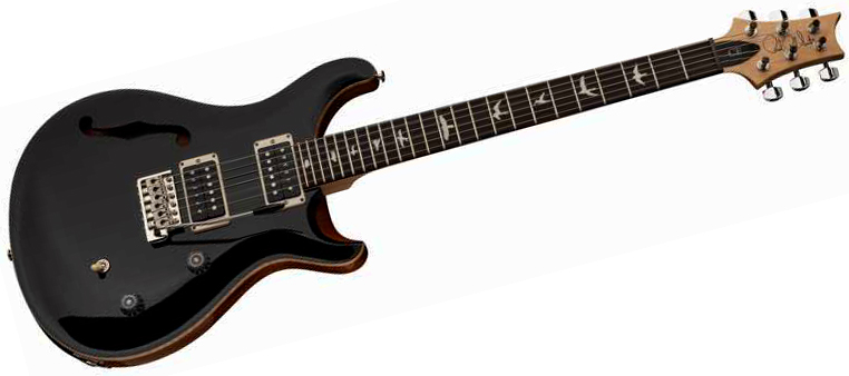 Prs Ce 24 Semi-hollow Bolt-on Usa 2h Trem Rw - Black Top W/ Natural Back - Semi-hollow electric guitar - Variation 1