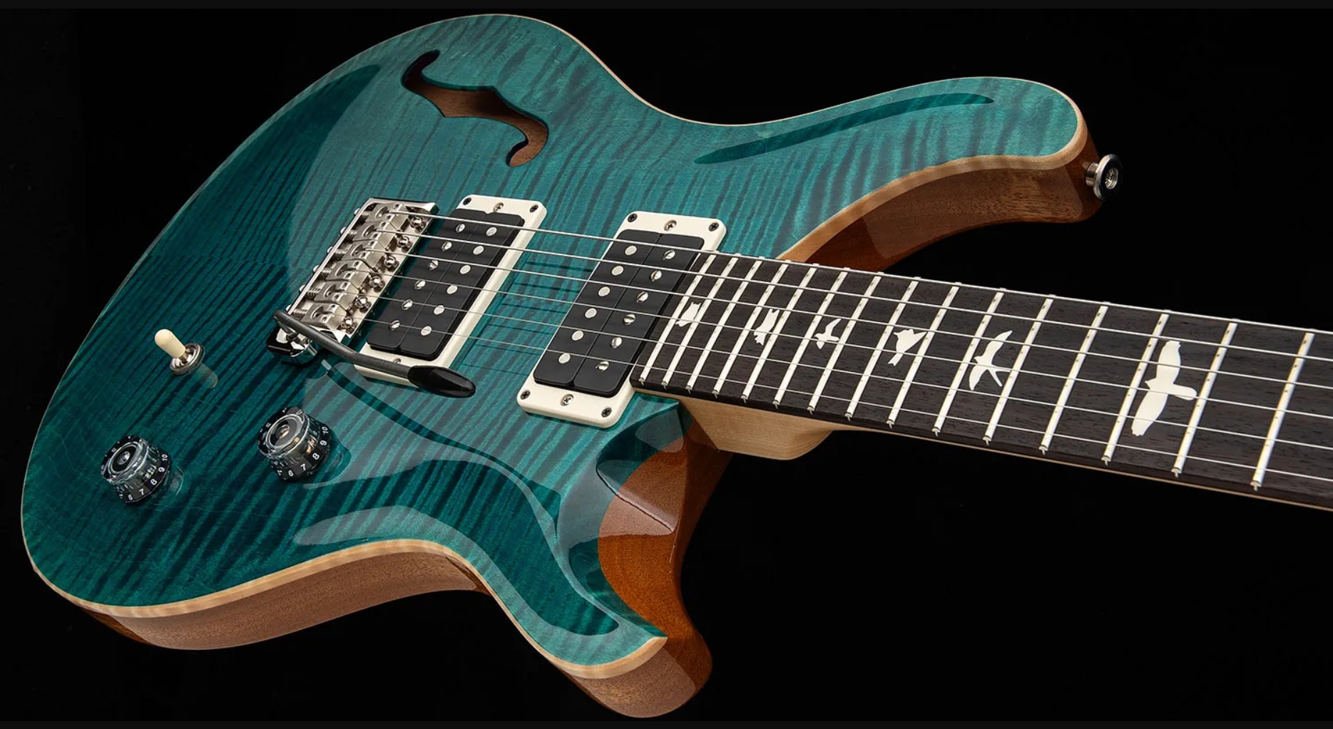 Prs Ce 24 Semi-hollow Bolt-on Usa 2h Trem Rw - Carroll Blue - Semi-hollow electric guitar - Variation 3