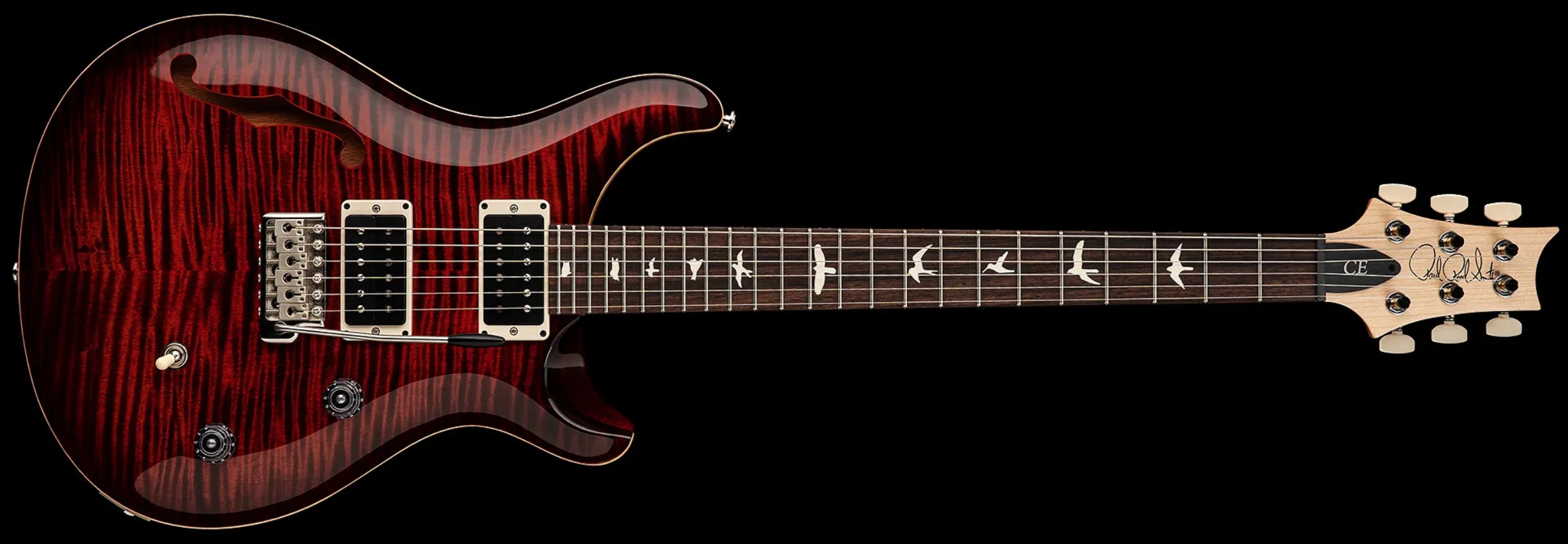 Prs Ce 24 Semi-hollow Bolt-on Usa 2h Trem Rw - Fire Red Burst - Semi-hollow electric guitar - Variation 3