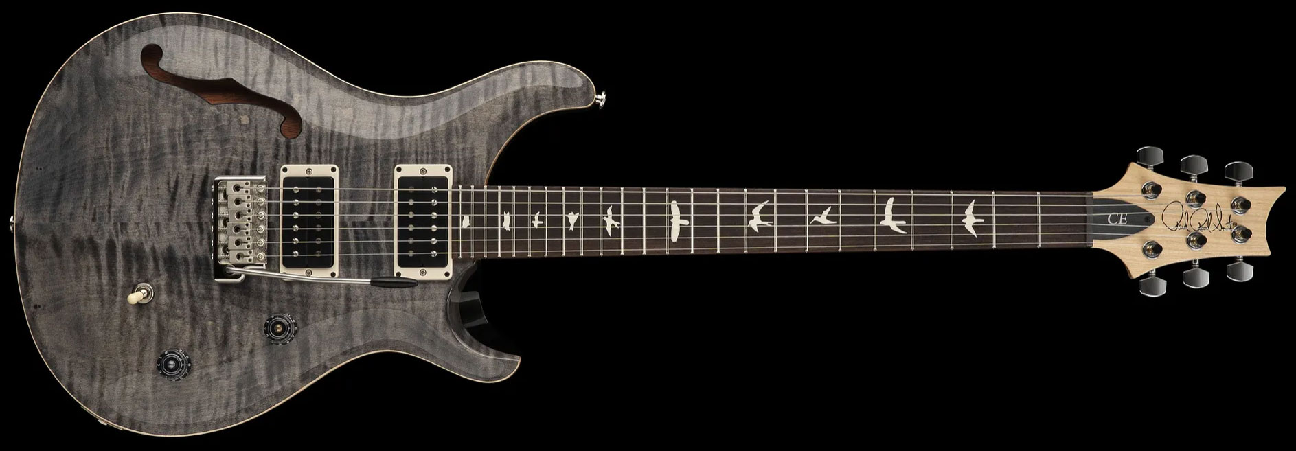 Prs Ce 24 Semi-hollow Bolt-on Usa Hh Trem Rw - Faded Gray Black - Semi-hollow electric guitar - Variation 1