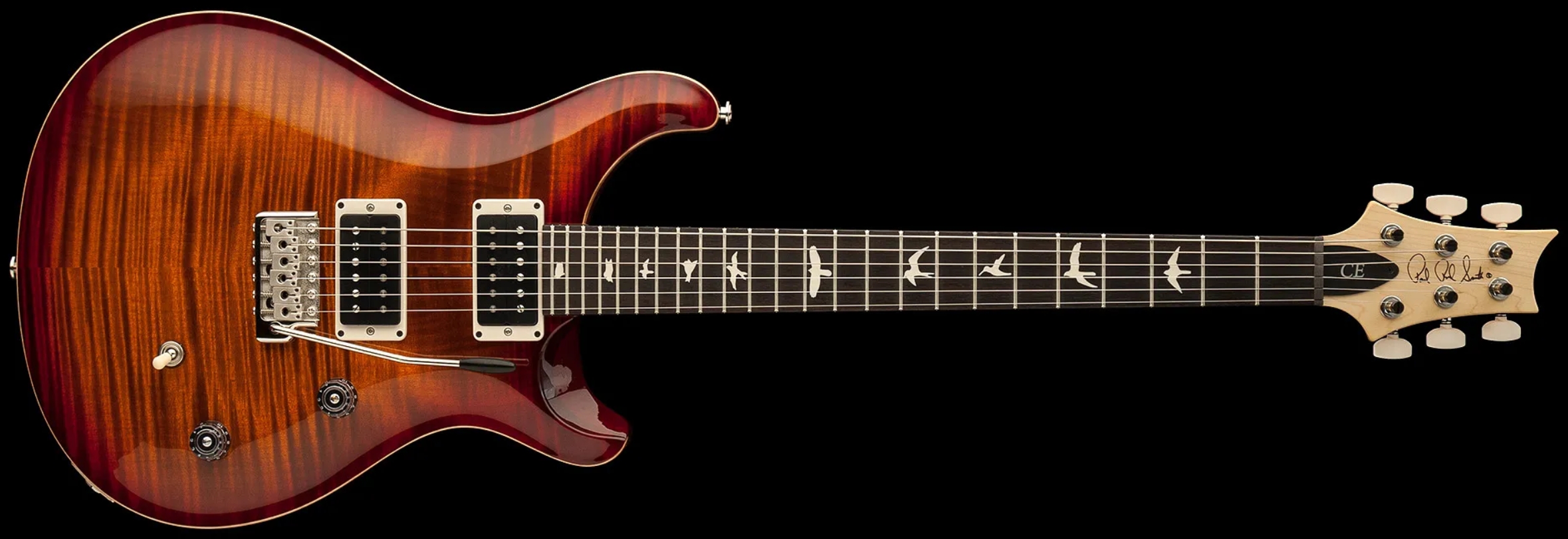 Prs Ce24 Bolt-on Usa 2h 85/15 Trem Rw - Dark Cherry Sunburst - Double cut electric guitar - Variation 2