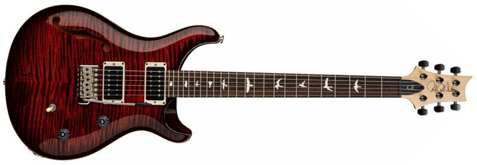 Prs Ce 24 Semi-hollow Bolt-on Usa 2h Trem Rw - Fire Red Burst - Double cut electric guitar - Main picture