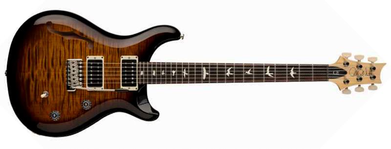Prs Ce 24 Semi-hollow Bolt-on Usa 2h Trem Rw - Black Amber - Semi-hollow electric guitar - Main picture