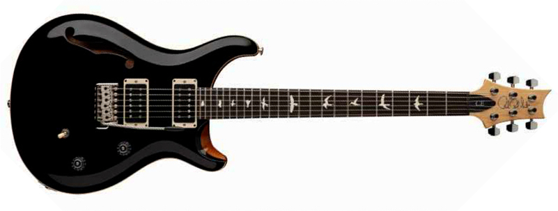 Prs Ce 24 Semi-hollow Bolt-on Usa 2h Trem Rw - Black Top W/ Natural Back - Semi-hollow electric guitar - Main picture