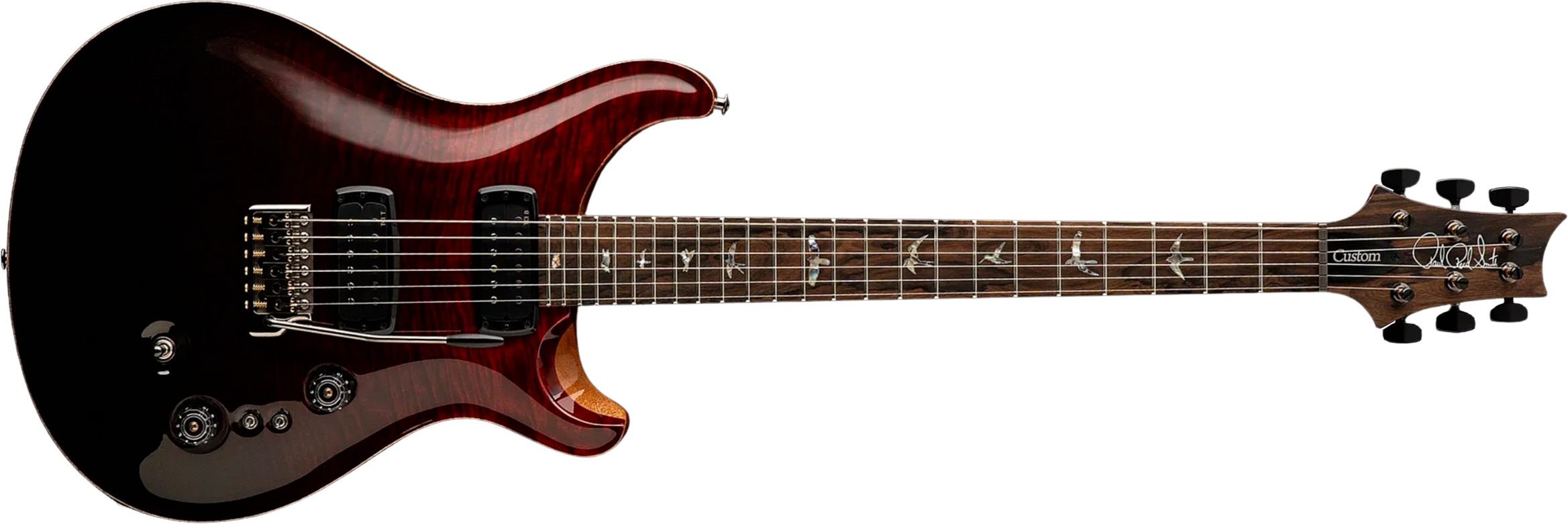 Prs Custom 24-08 Mango Top Ltd Usa 2h Trem Rw - Fire Red Gray/black Fade - Double cut electric guitar - Main picture