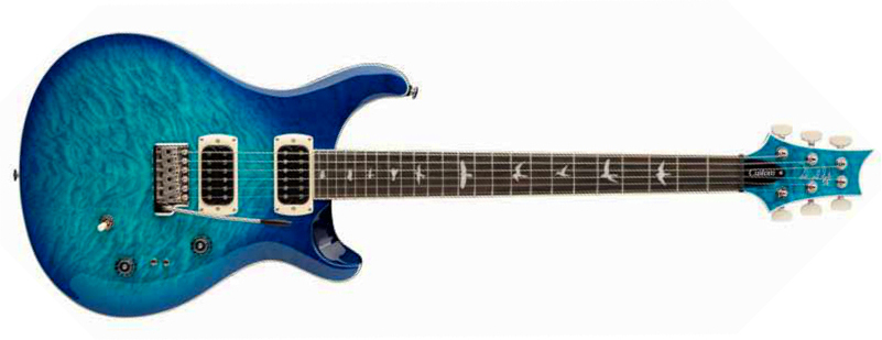 Prs Custom 24-08 Quilt Se (wing Tuners) 2h Trem Rw - Lake Blue - Double cut electric guitar - Main picture
