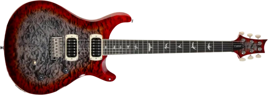 Prs Custom 24-08 Quilt Se (wing Tuners) 2h Trem Rw - Charcoal Cherry Burst - Double cut electric guitar - Main picture
