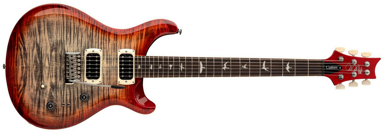 Prs Custom 24-08 Se (wing Tuners) 2h Trem Rw - Charcoal Cherry Burst - Double cut electric guitar - Main picture