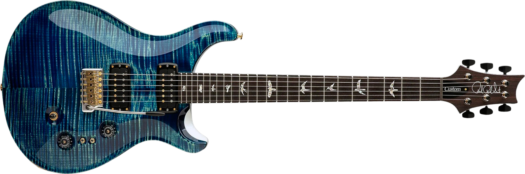Prs Custom 24-08 Usa 2h Tci Trem Rw - River Blue Pearl - Double cut electric guitar - Main picture