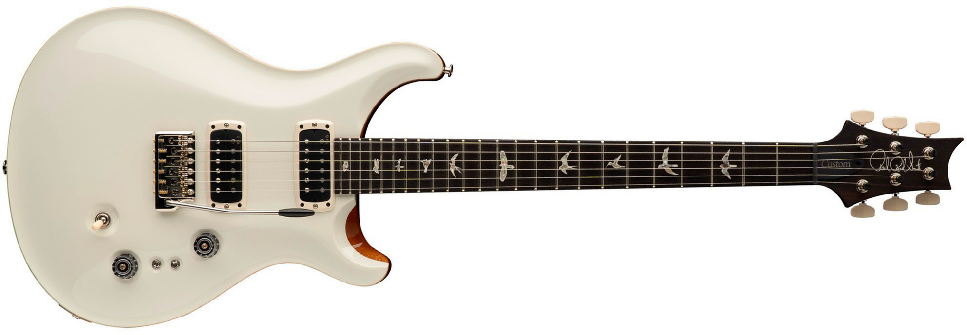 Prs Custom 24-08 Usa 2h Tci Trem Rw - Antique White Top / Natural Back - Double cut electric guitar - Main picture