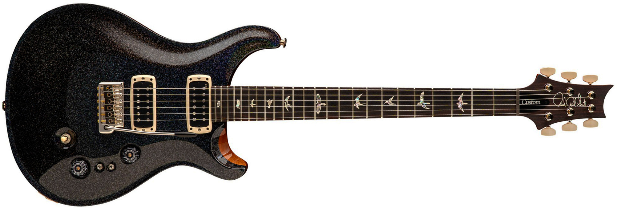 Prs Custom 24-08 Usa 2h Tci Trem Rw - Black Rainbow Holoflake - Double cut electric guitar - Main picture