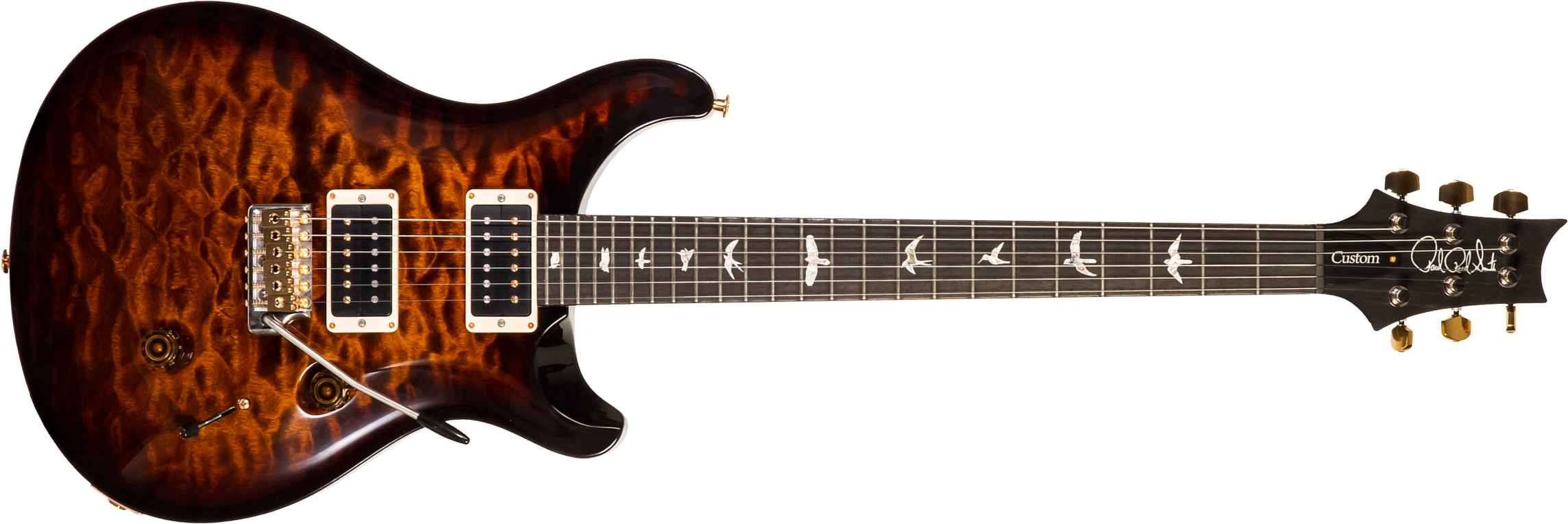 Prs Custom 24 10 Top Usa 2h Trem Rw #21-0332207 - Black Gold Burst - Double cut electric guitar - Main picture