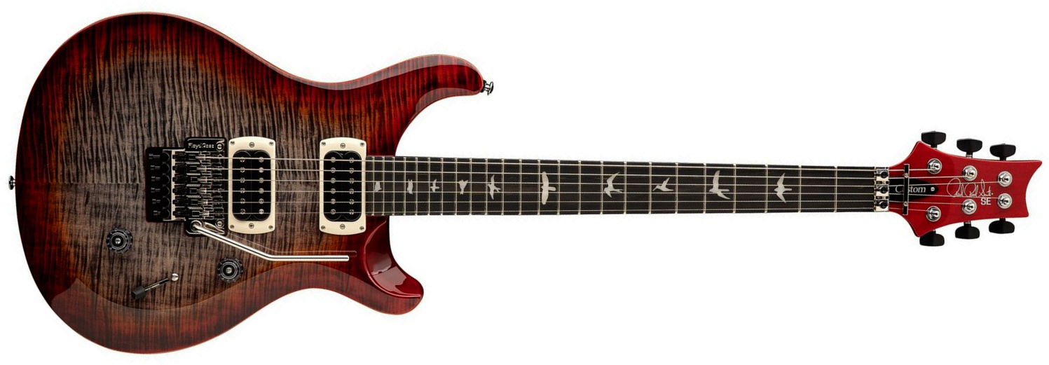 Prs Custom 24 Floyd Se (wing Tuners) 2h Fr Rw - Charcoal Cherry Burst - Double cut electric guitar - Main picture