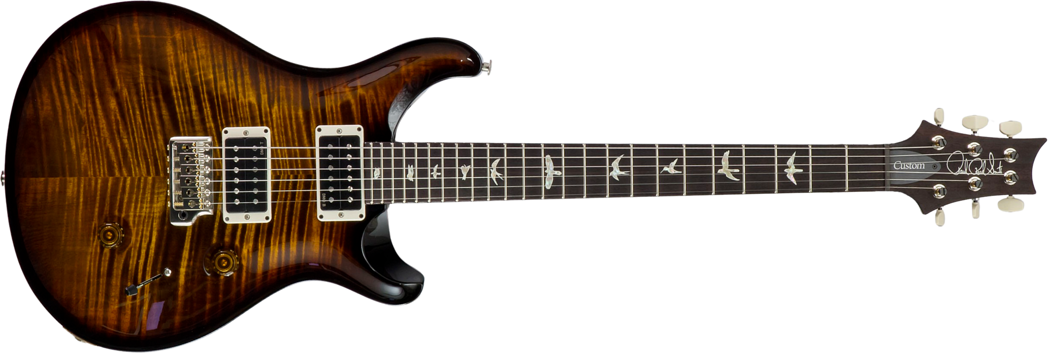 Prs Custom 24 Hand-signed Usa 2h Trem Rw #0400035 - Black Gold Wraparound Burst - Double cut electric guitar - Main picture