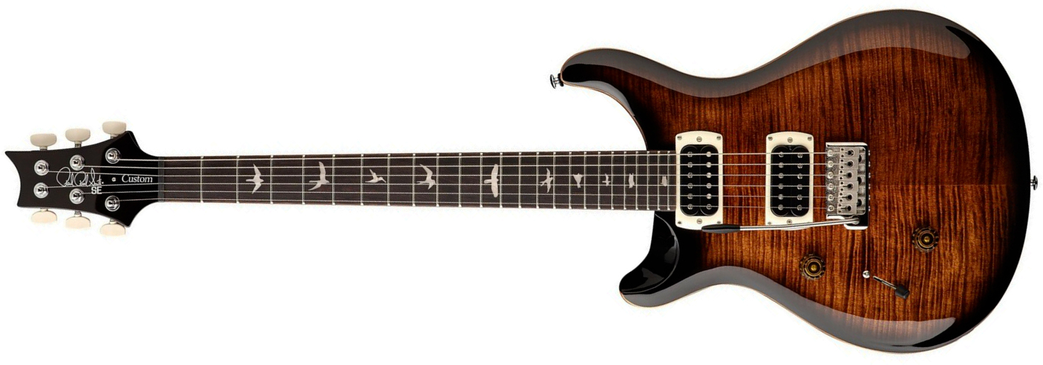 Prs Custom 24 Lh Se (wing Tuners) Gaucher 2h Trem Rw - Black Gold Sunburst - Left-handed electric guitar - Main picture
