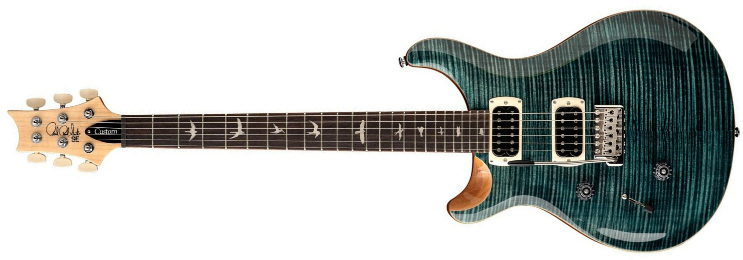 Prs Custom 24 Lh Se (wing Tuners) Gaucher 2h Trem Rw - Slate Blue - Left-handed electric guitar - Main picture