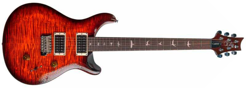 Prs Custom 24 Ltd Se 2h Trem Eb - Orange Tiger Smokeburst - Double cut electric guitar - Main picture