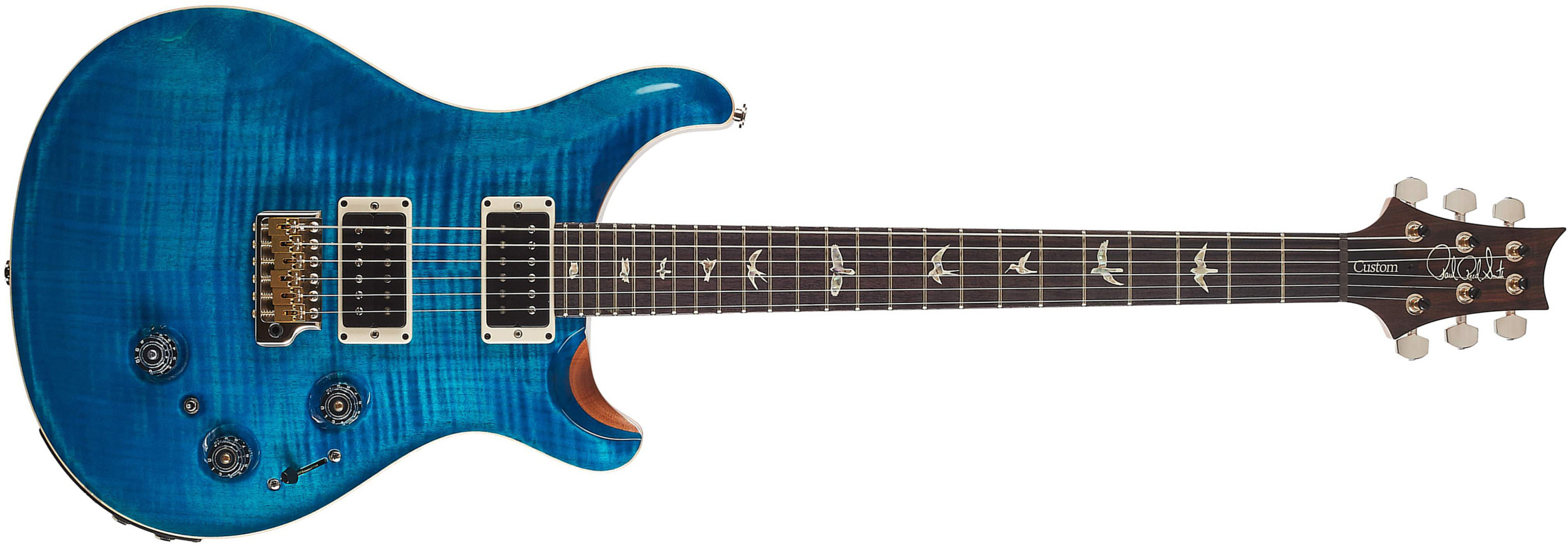 Prs Custom 24 Piezo Usa Hh Trem Rw - Aquamarine - Double cut electric guitar - Main picture