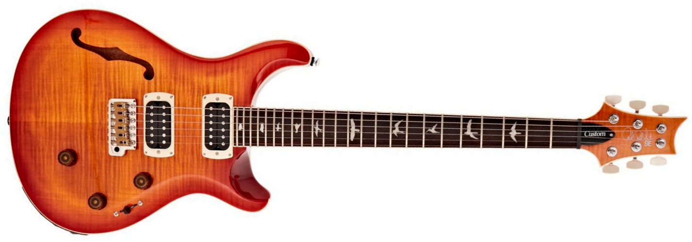 Prs Custom 24 Semi Hollow Piezo Se (wing Tuners) 2h Ht Rw - Vintage Sunburst - Semi-hollow electric guitar - Main picture