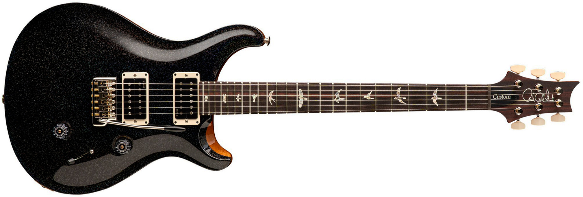 Prs Custom 24 Usa 2h Dmo Trem Rw - Black Rainbow Holoflake - Double cut electric guitar - Main picture