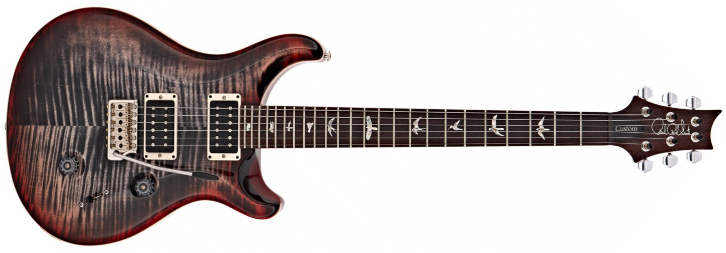 Prs Custom 24 Usa 2h Trem Rw - Charcoal Cherry Burst - Double cut electric guitar - Main picture