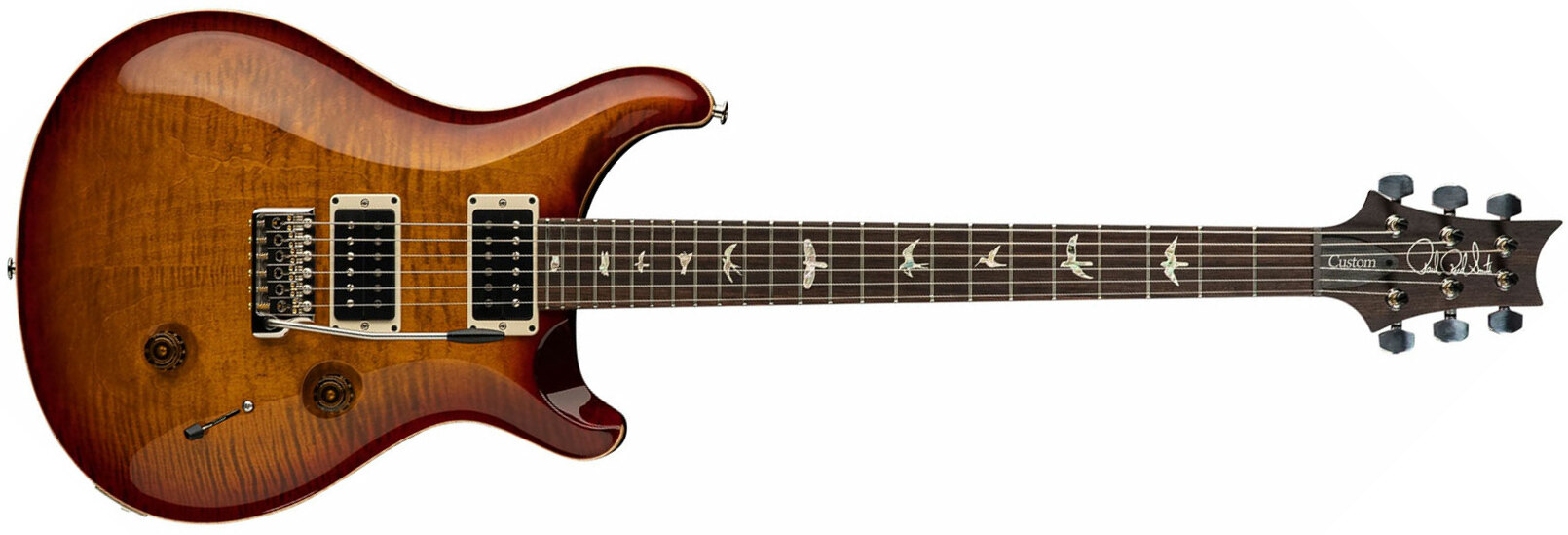 Prs Custom 24 Usa 2h Trem Rw - Dark Cherry Sunburst - Double cut electric guitar - Main picture