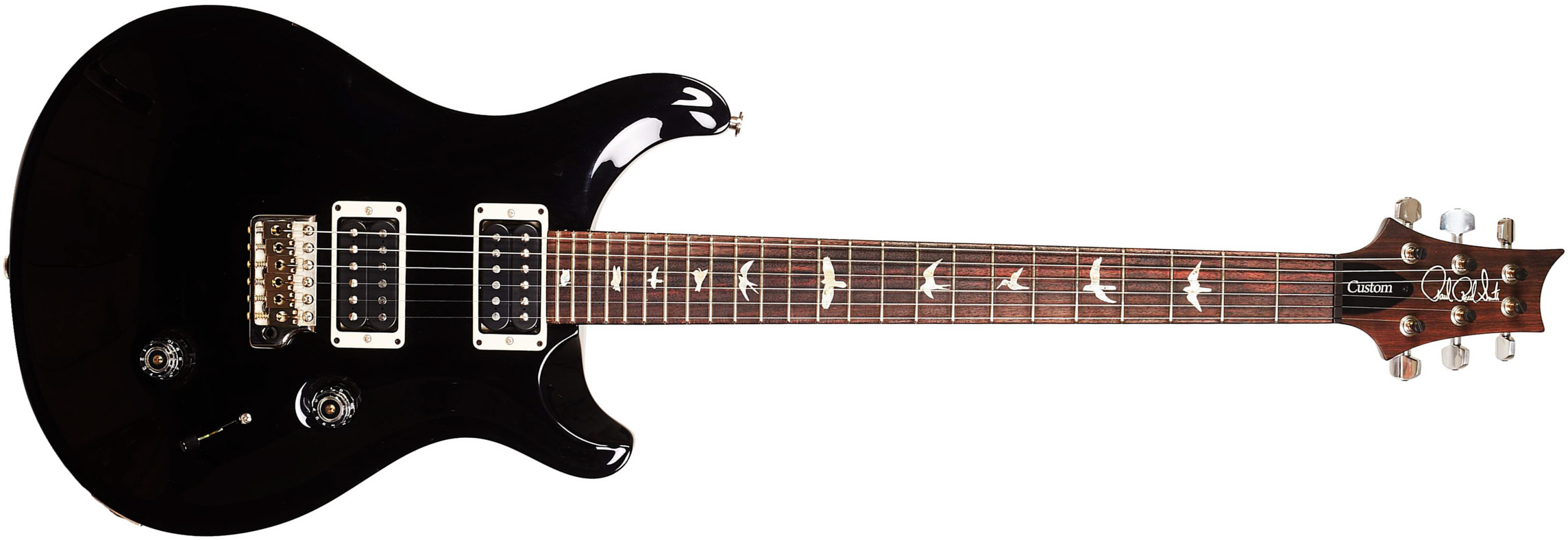 Prs Custom 24 Usa Hh Trem Rw - Black - Double cut electric guitar - Main picture