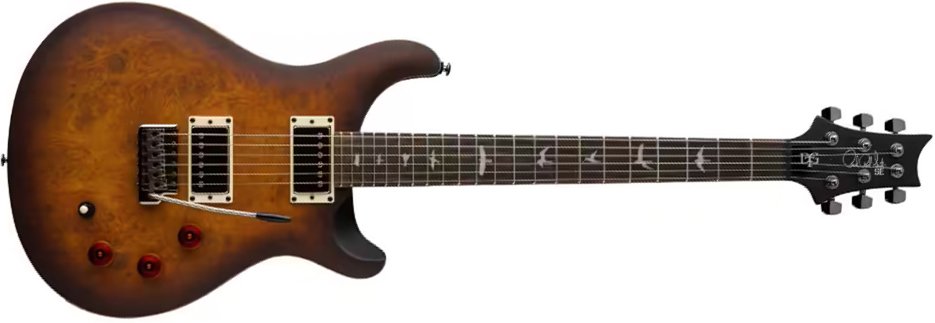 Prs David Grissom Dgt Laurel Burl Se Exotic Veneer Trem 2h Rw - Mccarty Tobacco Burst - Double cut electric guitar - Main picture