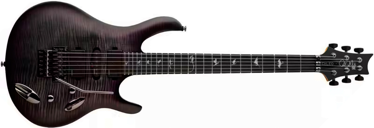 Prs Herman Li Chleo Se Signature Hsh Fishman Fluence Fr Eb - Charcoal Purple Burst - Metal electric guitar - Main picture