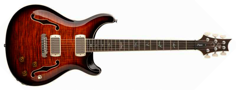 Prs Hollowbody Ii Piezo Se (wing Tuners) 2h Ht Eb - Orange Tiger Smokeburst - Semi-hollow electric guitar - Main picture