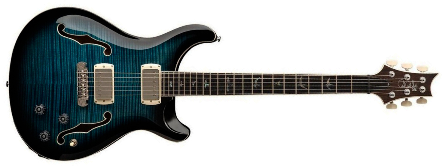 Prs Hollowbody Ii Piezo Se (wing Tuners) 2h Ht Eb - Peacock Blue Burst - Semi-hollow electric guitar - Main picture