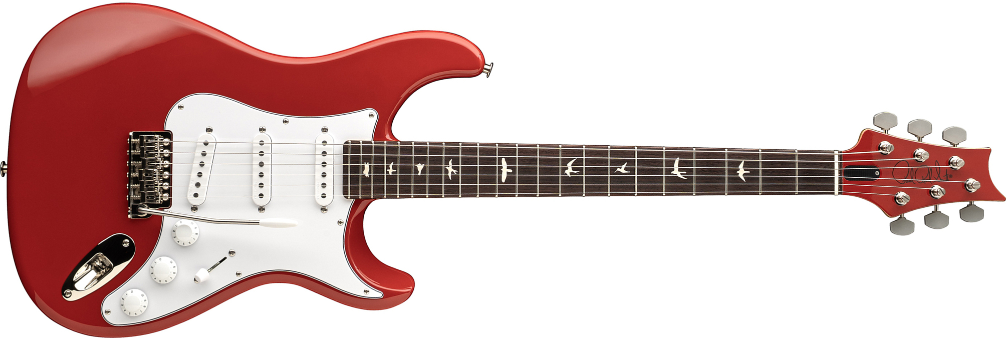 Prs John Mayer Silver Sky Defender Bolt-on Usa Ltd Trem 3s Rw - Portofino Red - Str shape electric guitar - Main picture