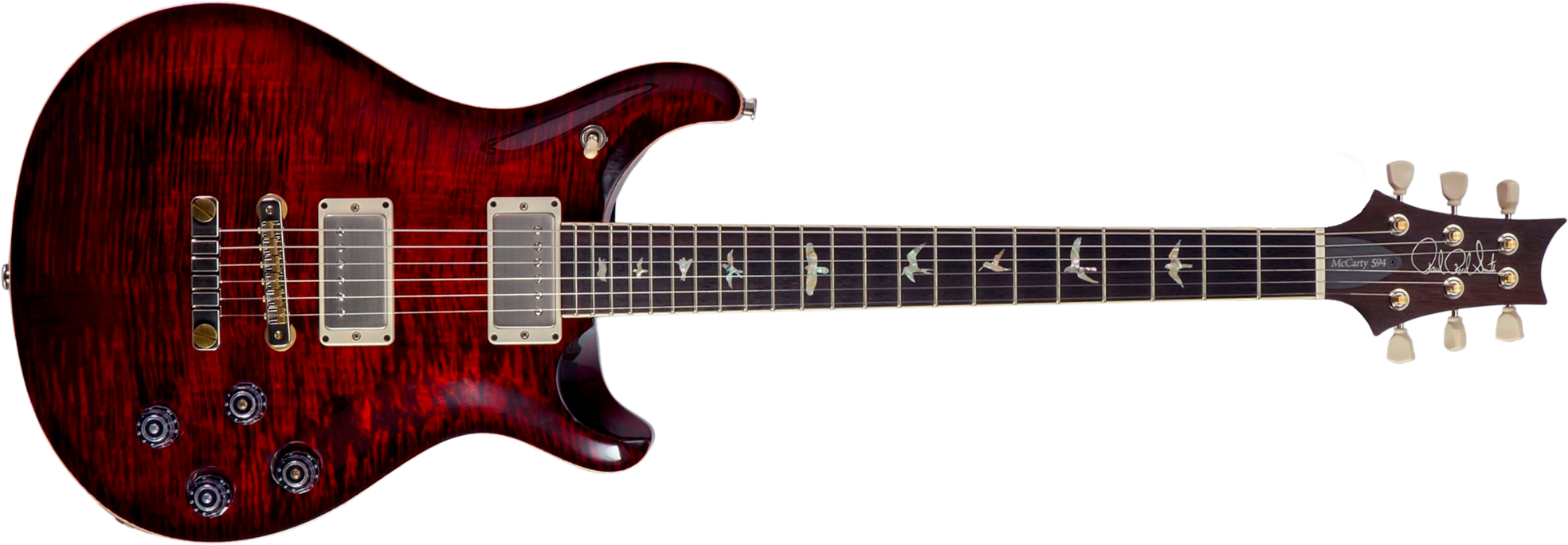 Prs Mccarty 594 Hand-signed Usa 2h Ht Rw #0362902 - Fire Red Burst - Double cut electric guitar - Main picture