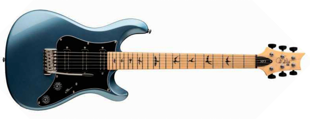 Prs Nf3 Maple Se Bolt-on 3mh Trem Mn - Ice Blue Metallic - Double cut electric guitar - Main picture