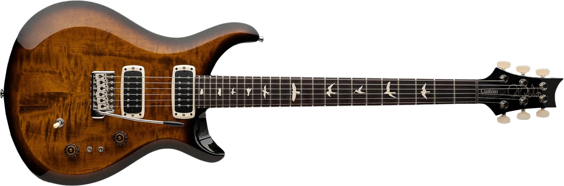 Prs S2 Custom 24-08 Usa 2h Tci Trem Rw - Black Amber - Double cut electric guitar - Main picture