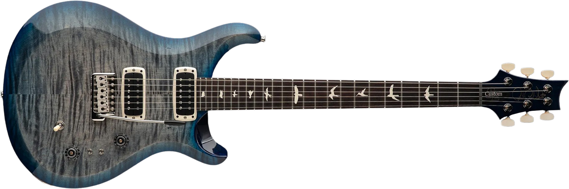 Prs S2 Custom 24-08 Usa 2h Tci Trem Rw - Faded Gray Black Blue Burst - Double cut electric guitar - Main picture